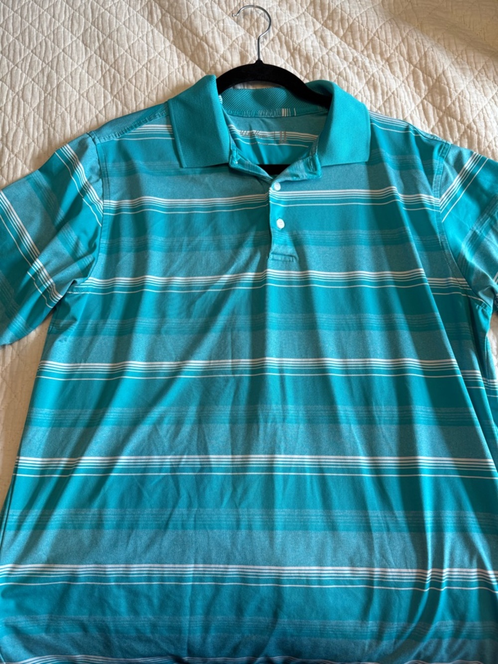 Walter Hagen Turquoise Striped Polo Shirt